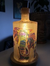 Elefanten Licht Design Flasche - Handgemachte Deko 