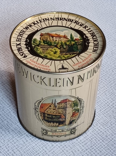 Alte lebkuchendose rund - lebkuchendose,