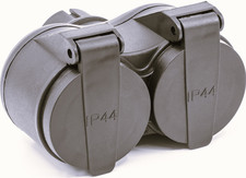 Doppelsteckdose Zwischenstecker mit Deckel Steckdose für Feuchtraum/Keller,S