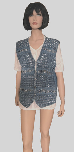 Vintage jeansweste denim mit - denim,