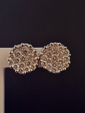 Ohrstecker 750/Palladium Gold Brillantohrstecker 1,2 Karat Diamant Blumen Pave´