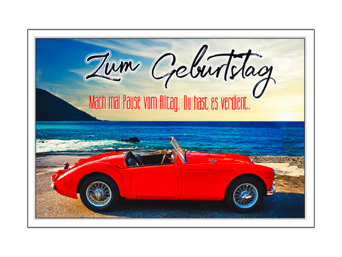 Auto geburtstagskarte hobby - auto,