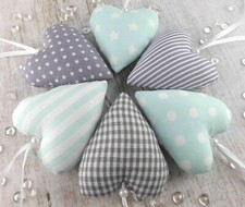 Tilda Stoffherzen grau und