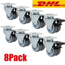 4/8X TRANSPORTROLLEN 50 mm DOPPELROLLEN Strandkorbrollen LENKROLLEN GRAU 400KG