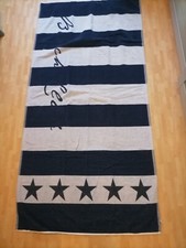 4 x Badehandtuch, ca 80 x 170 cm, flauschig, blau und weiß, neu unbenutzt