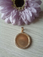 1 Anhänger rose'gold  Strass Cabochonfassung für 20mm