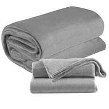 Kuscheldecke flauschig 220*240cm Tagesdecke Fleecedecke Grau