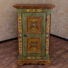 Voglauer Bauernschrank Eintürig Altgrün Anno 1800 Handbemalt Cottage Antik