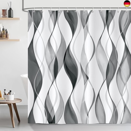 Duschvorhang schwarz grau - schwarz,