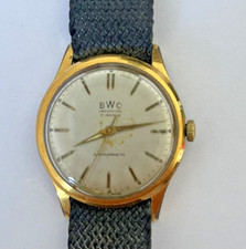 Alter Goldene Herrenarmbanduhr BWC Handaufzug mit Armband