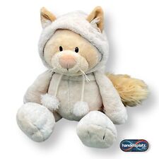 Nici Schneekatze Kuscheltier Snow Cats Plüschtier Katze Mütze Beige Weiß 50 cm