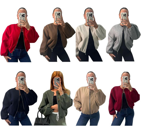 Damen bomberjacke ballonärmel - damen,