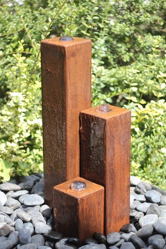 Cortenstahl säulen trio 60cm - trio,