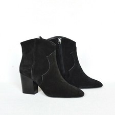 Zara Leder Stiefeletten 36 schwarz Damen Schuhe Stiefel Boots Wildleder 