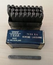 alte Schlagbuchstaben 3 mm Prägestempel Punzen alt mit & Zeichen TESA Schweiz