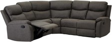 Grau Kunstleder Relaxsofa Ecksofa - 5 Sitzer L Form Heimkino Couch