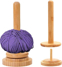 2 Stück Wollabwickler aus Holz, Garnhalter Wolle Runder Wollwickler Drehbar Woll
