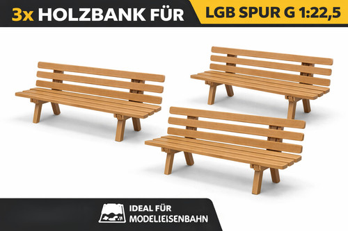 Holzbank passend für - 3x, lgb
