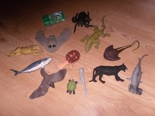 12x Spielfiguren  Stretch  Alligator Eule Weich Gummi  Spinne Schildkröte Adler