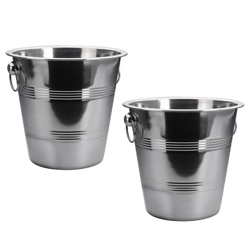 2er set edelstahl sektkühler - set,