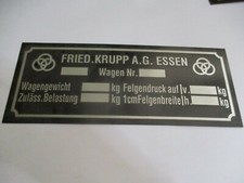 Nameplate sign Krupp truck bus