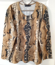 Jerseybluse Schlangennprint 50% Viskose Gr. XXL - s. Maße unten!