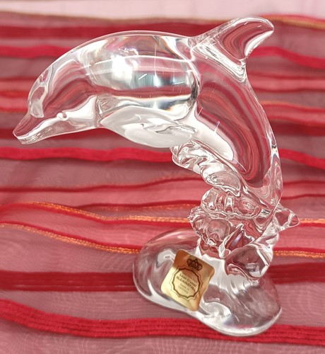 Delphin figur bleikristall - figur,