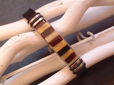 Individuelles Bernstein Armband - Amber - Edelstahl & Leder - 17 - 20,5 cm TOP !