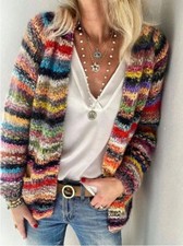 Damen Strickjacke Bunt Winter