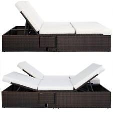 CASARIA® Sonnenliege Relaxliege Gartenliege mit Klapptisch Polyrattan Wetterfest