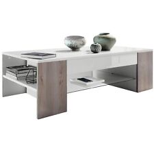 Couchtisch Wohnzimmertisch Sofatisch Beistelltisch Glas Clip in Weiß