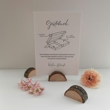 20 Tischkartenhalter, Ständer, Astscheiben, Holz, für Tischnummern, Fotos etc.