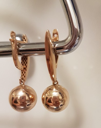 Ohrringe 585 rosegold kugeln - 585,