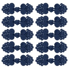 10 Paare chinesische Knoten Frosch Knöpfe Verschluss Marineblau Nähen Knöpfe