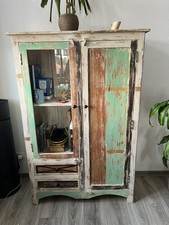 vitrinenschrank gebraucht Altholz 