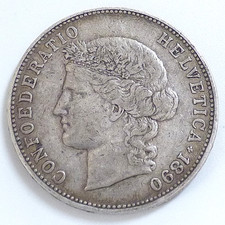 5 Franken, Silber, 1890 B, Schweiz (5007)
