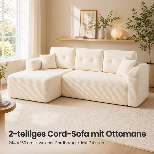 Cord sofa mit - cord, ottomane