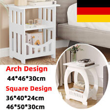 2/3 Ebenen Nachttisch Beistelltisch Nachtschrank Nachtkonsolen Couchtisch Weiß