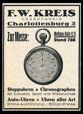 Reklame 1924 Stoppuhren