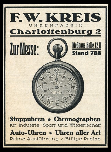 Reklame 1924 stoppuhren - 1924,