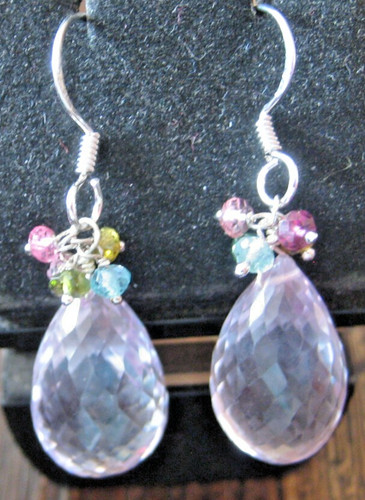 Amethyst turmalin ohrringe - turmalin,