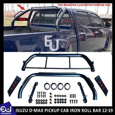 UNIVERSAL SCHWARZ STRUKTUR EISEN ÜBERROLLBÜGEL FÜR ISUZU D-MAX PICKUP CAB 2012-2019