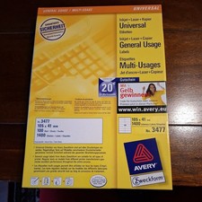 AVERY Zweckform  105x41mm Art 3477 1.300 Adressetiketten aus Nachlass 