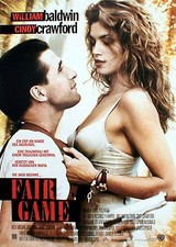 Cindy Crawford in FAIR GAME Originalplakat EA von 1995 gerollt