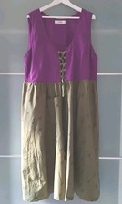 SHEEGO Landhauskleid lila grün/khaki Gr.46/48/50 Tasche Hirschmuster wunderschön