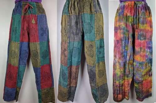 5xl patchwork baumwollhose - s-5xl,