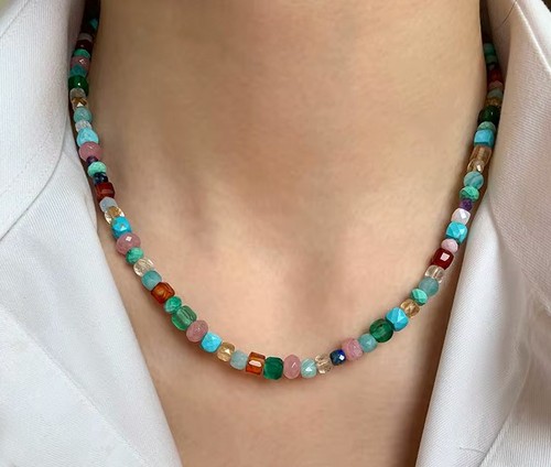 Modeschmuck naturstein kette - naturstein,
