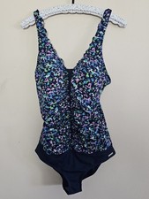 Lascana Badeanzug Einteiler Gr. 42B - türkis / rosa - dunkelblau