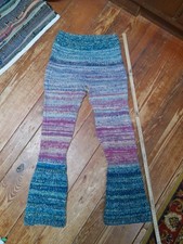 Hose Wolle Gestrickt Strick Hippie Goa Boho Gypsy Festival Handmade Schlaghose