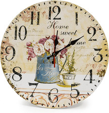 LOHAS Home 12 Zoll/30Cm Holz Wanduhr/Küchenuhr Im Landhausstil Stille Nicht-Tick